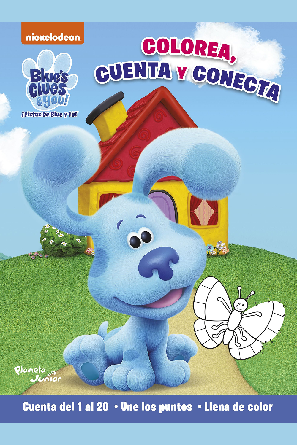 Las pistas de Blue y tú. Colorea, cuenta y conecta